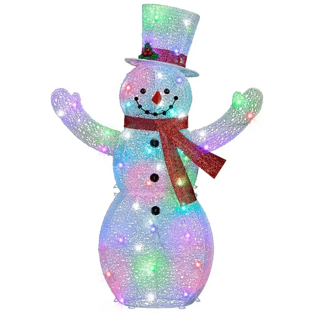 Gemmy Orchestra of‎ Lights 48-Inch LED Crystal Swirl Snowman with Scarf and Hat